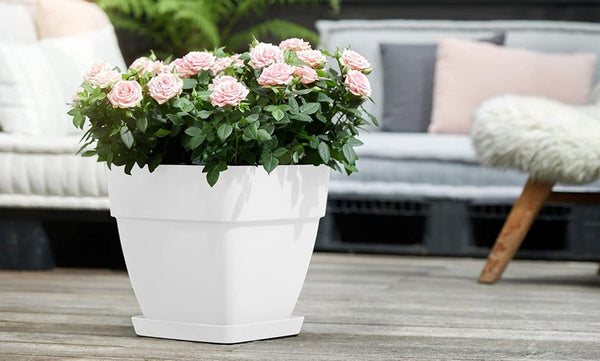 Amook Flower-pot pedestals, Plant-pot pedestals, Indoor&Outdoo Pot Holder, Durable and Beautiful, 8 Inch, White