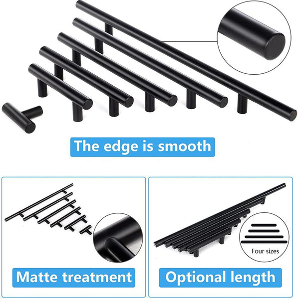 Ravinte Premium Common Metal Pull, Kitchen Door Handles, 76mm Hole Centers, Black Drawer Handles for Cabinet Cupboard, 1 Pack