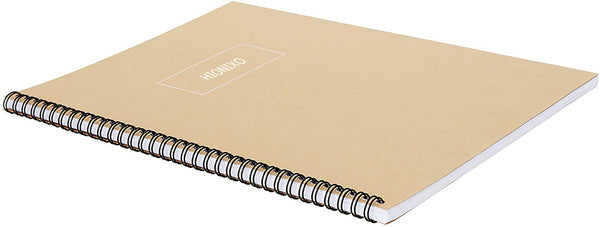 HIONIXO Back to School Designer Collection - A4 Spiral Notebook Kraft, 120 Printed Lined Pages, Soft Paper Cover, Spiral Binding, Measures 8.35" L x 11.69" W x 0.28" H