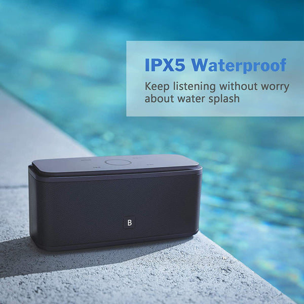 BTFOOR Bluetooth Speakers,Portable Wireless Bluetooth Speakers with 12W HD Sound and Bass, IPX5 Waterproof, 20H Playtime,Touch Control, Handsfree, Speakers for Home,Outdoor,Travel-Black