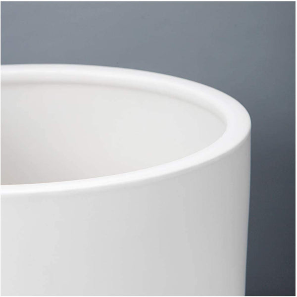 Plant Pot Matte White Ceramic Planter for Indoor Outdoor Plants Flowers Small Modern Cylinder Flower Pot with Drainage Hole and Plug,Full Glazed Finish