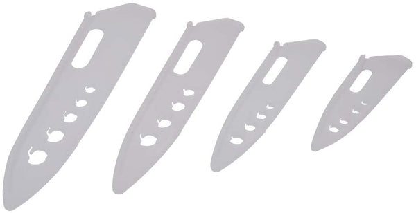 4 PCS Knife Sheaths, Universal Knife Edge Guards, 4", 5", 6", 7" Knife Cover Sleeves, Kitchen Cutlery & Knife Accessories, Non-Toxic and Abrasion Resistant TMDT01 (grey)