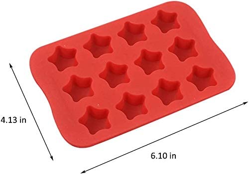 COLIBROX Silicone Baking Mold, Chocolate Molds&Candy Molds Set, Tray 4-in-1 Silicone Molds Set for Cupcakes,Muffins,Soap and Brownies-Red