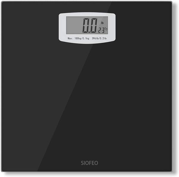 SIOFEO Digital Bathroom Scale with Temperature Function Body Weight Scales Fitness Tracker with High Precision Weighing Sensors Capacity 396 pounds