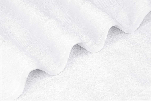 A Life Luxury White Bath Towels Large - 700 GSM Circlet Egyptian Cotton | Absorbent Hotel Bathroom Towel | 27x54 Inch | Set of 4