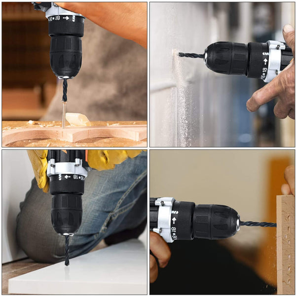 SERULIAN 12V Cordless Drill, 31Pcs Drill Kit Power Drill with 3/8 Inch Keyless Chuck, 15+1 Torque Setting, LED Light, Speed Electric Drill for Drilling Wall, Bricks, Wood, Metal