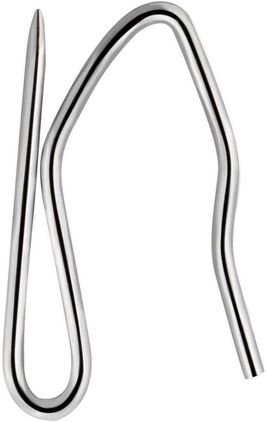 58 Pcs Metal Curtain Hooks, Nydotd Silver Rustproof Stainless Steel Plated Nickel Hooks Heavy-Duty Offset Pin-On Drapery Hooks for Window Curtain, Door Curtain and Shower Curtain(1.2" x 1")