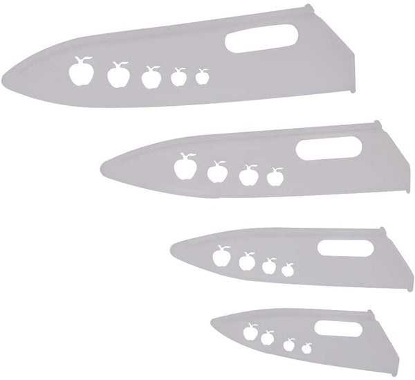 4 PCS Knife Sheaths, Universal Knife Edge Guards, 4", 5", 6", 7" Knife Cover Sleeves, Kitchen Cutlery & Knife Accessories, Non-Toxic and Abrasion Resistant TMDT01 (grey)