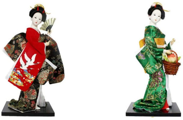 Geisha Doll Ornaments Handicrafts Statuette Japanese Resin Creative Folk Ethnic Figurine Gift for Home Store Office Bedroom Gardening