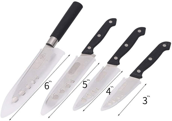 4 PCS Knife Sheaths, Universal Knife Edge Guards, 4", 5", 6", 7" Knife Cover Sleeves, Kitchen Cutlery & Knife Accessories, Non-Toxic and Abrasion Resistant TMDT01 (grey)