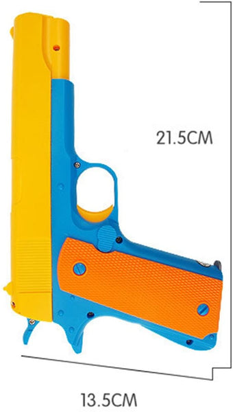 YIGZAG Toy Gun with Soft Bullets Ejecting Magazine and Pull Back Action 1:1 Replica of an M1911A1 Colt 45 and 5 Extra Bullets