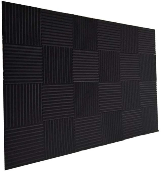 50 Pack Acoustic Panels Soundproof Studio Foam for Walls Sound Wedge for Home Studio Ceiling, 1" X 12" X 12", Black (50PCS Black)