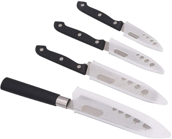 4 PCS Knife Sheaths, Universal Knife Edge Guards, 4", 5", 6", 7" Knife Cover Sleeves, Kitchen Cutlery & Knife Accessories, Non-Toxic and Abrasion Resistant TMDT01 (grey)