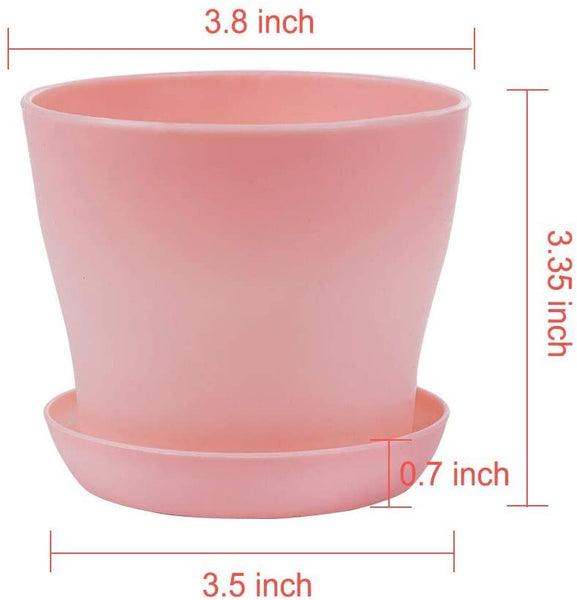 10 Pcs Plastic Planters Indoor Flower Plant Pots, Mini Flower Seedlings Nursery Pot/Flower Pot with Pallet, Modern Decorative Gardening Containers