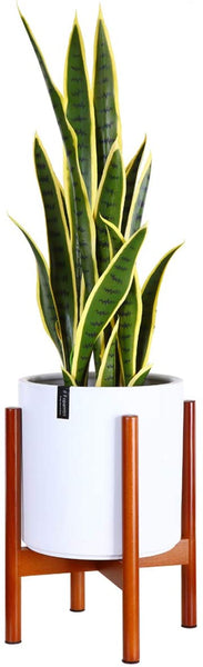 Plant Pot Matte White Ceramic Planter for Indoor Outdoor Plants Flowers Small Modern Cylinder Flower Pot with Drainage Hole and Plug,Full Glazed Finish