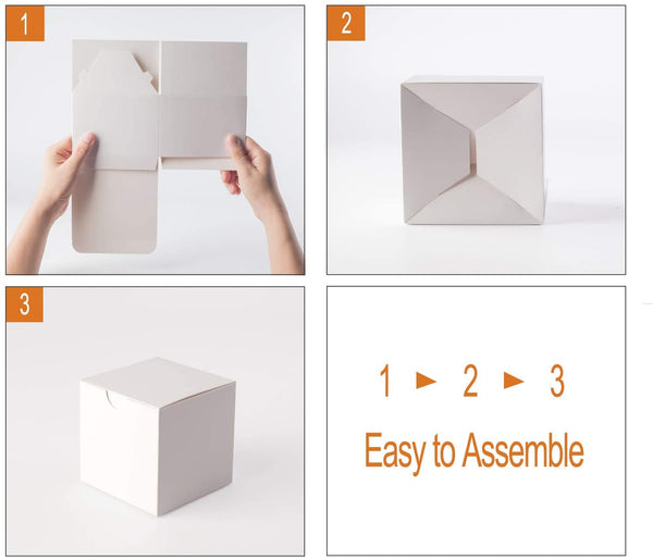 Giftol Gift Box 20 Pack 8 x 8 x 4 inches Fold Box Paper Gift Box Bridesmaids Proposal Box for Bridal Birthday Party Christmas（White）