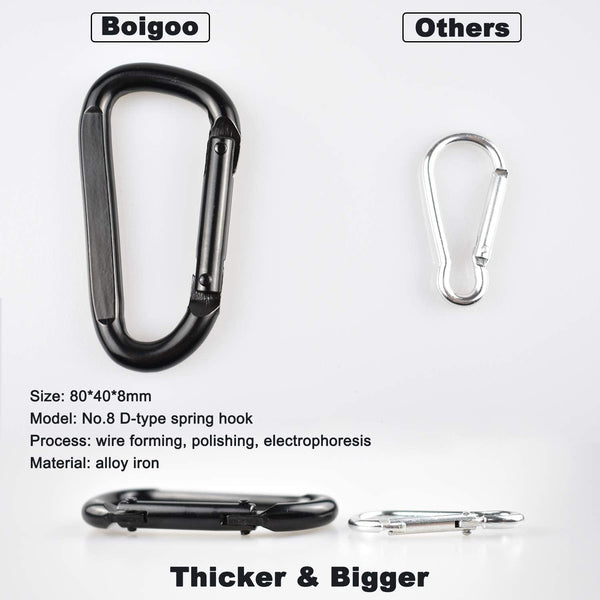 Spring Snap, Swing Buckle Sandbag Hook for Hanging Punching Bag, Hammock, Dog Leash, Rock Climbing - 500lbs Safety Traction (Black 3-Inch)