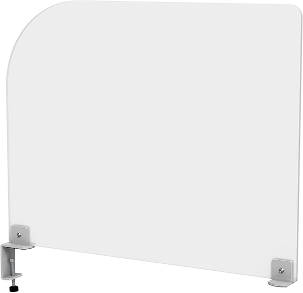 VaRoom Studio Wing Desktop and Countertop Sneeze Guard Privacy Panel – Frosted Acrylic Removable Clamp-on Desk Divider –23” W x 18”H Partition