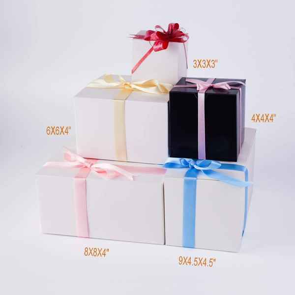 Giftol Gift Box 20 Pack 8 x 8 x 4 inches Fold Box Paper Gift Box Bridesmaids Proposal Box for Bridal Birthday Party Christmas（White）