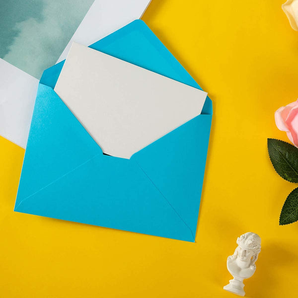 50 Pack A7 Colorful 5x7 Envelopes V Flap Invitation Envelopes for 5x7 Cards, Birthday, Weddings, Graduations, Greeting Cards 5.24 x 7.24 Inches (Multicolor)