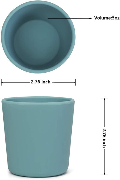 Toddler Cups BPA-Free, Silicone Baby Cup Unbreakable, Training Cup for Babies and Toddlers, Non-Smell, Anti-Slip, Dishwasher Safe (blue)