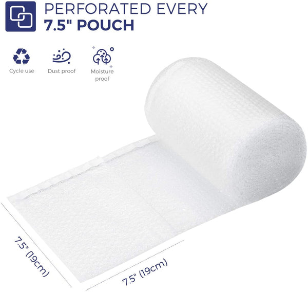 Metronic Bubble Cushion Wrap Pouches Anti-Static Bubble Bags 7.5x7.5 Inch,2 Rolls 50 Packs Bubble Cushioning Wrap Pouch Bag Rolls for Packing (Clear, 7.5x7.5)
