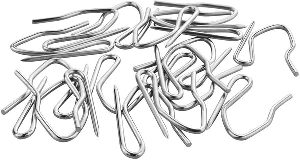 58 Pcs Metal Curtain Hooks, Nydotd Silver Rustproof Stainless Steel Plated Nickel Hooks Heavy-Duty Offset Pin-On Drapery Hooks for Window Curtain, Door Curtain and Shower Curtain(1.2" x 1")