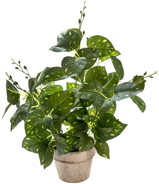 18 inch Artificial Potted Plants Indoor Office Desk Taro Leaf Faux Plant Realistic Small Fake Farmhouse Plants for Home Kitchen Bathroom Bedroom Decor