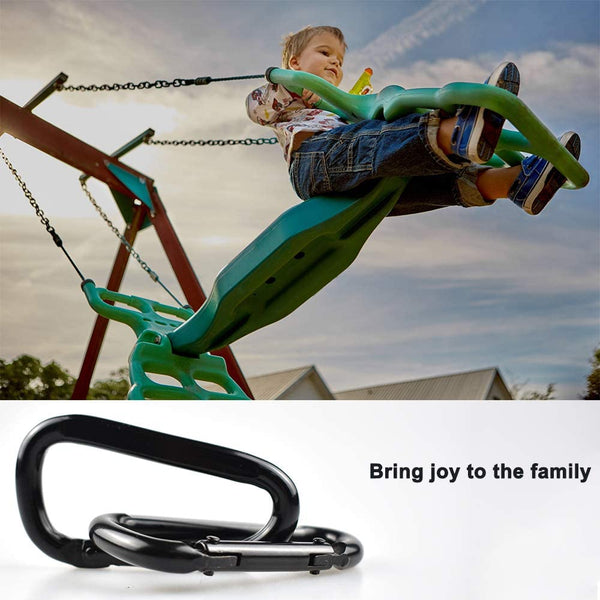 Spring Snap, Swing Buckle Sandbag Hook for Hanging Punching Bag, Hammock, Dog Leash, Rock Climbing - 500lbs Safety Traction (Black 3-Inch)