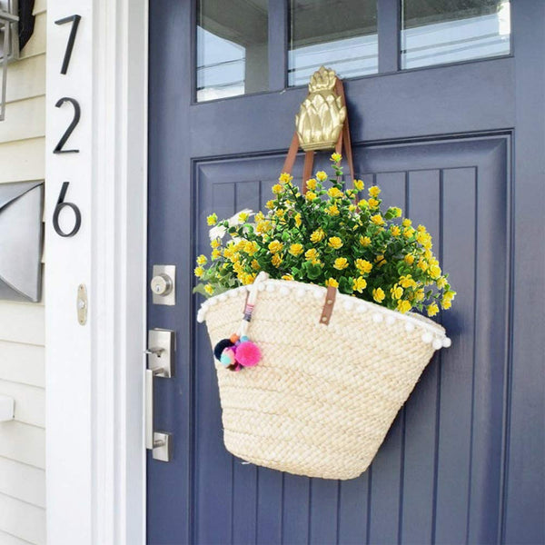 6 Bundles Artificial Flowers Outdoor Fake Flowers for Decoration UV Resistant No Fade Faux Plastic Plants Garden Porch Window Box Décor (Yellow)