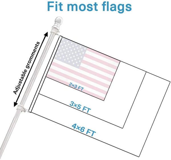 MIYA Flag Pole Without Bracket- 6 FT Flagpole Kit for American Flag - Stainless Steel Professional Flag Pole for House Garden Yard - Residential or Commercial Flag Pole(Flag Pole only)