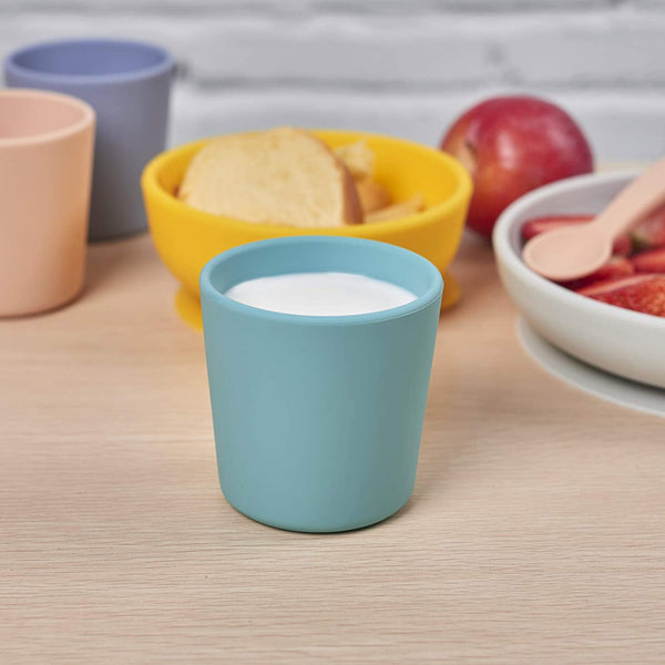 Toddler Cups BPA-Free, Silicone Baby Cup Unbreakable, Training Cup for Babies and Toddlers, Non-Smell, Anti-Slip, Dishwasher Safe (blue)