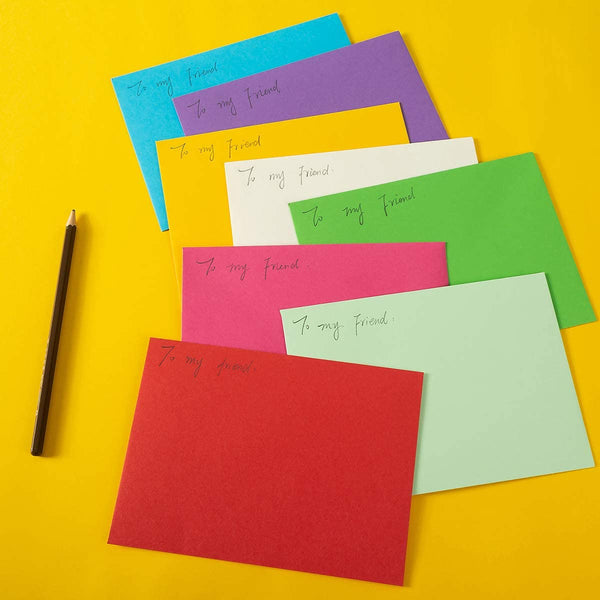 50 Pack A7 Colorful 5x7 Envelopes V Flap Invitation Envelopes for 5x7 Cards, Birthday, Weddings, Graduations, Greeting Cards 5.24 x 7.24 Inches (Multicolor)
