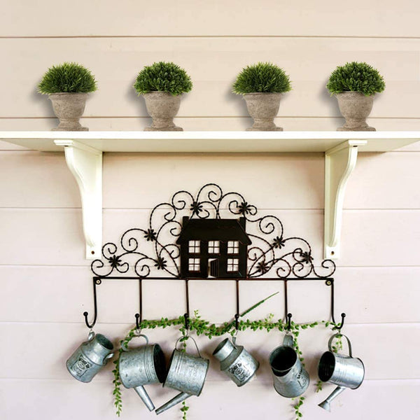 Fake Plants, Small Artificial Potted Plants Faux Plastic Greenery Topiary Shrubs Plant Trophy Pot Decoration for Home Office Room Desk Shelf Bathroom House Decor