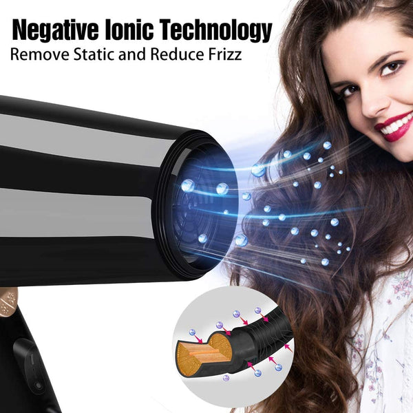 Professional Hair Dryer, Negative Ion Fast Drying Lightweight Blow Dryer