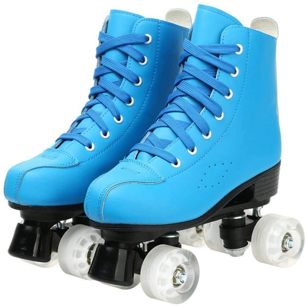Roller Skates for Women Men, High Top PU Leather Classic Double-Row Roller Skates, Indoor Outdoor Roller Skates for Beginner a Shoes Bag