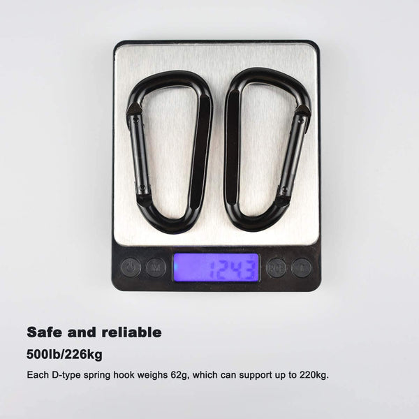 Spring Snap, Swing Buckle Sandbag Hook for Hanging Punching Bag, Hammock, Dog Leash, Rock Climbing - 500lbs Safety Traction (Black 3-Inch)