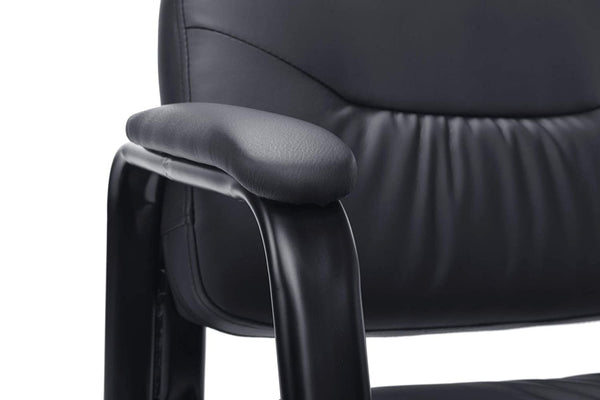 OFM ESS Collection Bonded Leather Executive Side Chair with Sled Base, in Black (ESS-9015)