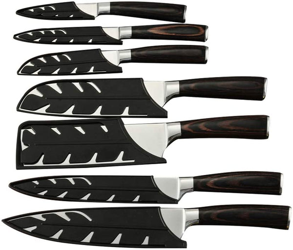 Plastic Knife Sheath, Knife Edge Guard Protectors, Universal Knife Cover Sleeves, Set Of 7 Knife Blade Guard Application For 3.5/5/7/8 Inch Japanese Chef’s Knife, Fruit Knife, Santoku Knife And More