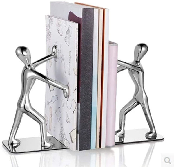 European Stainless Steel Humanoid Creative Bookend Bookends Gift Kung Fu Books Bookshelf Book by Book Gear Ornaments 18.4CM 7CM 16CM