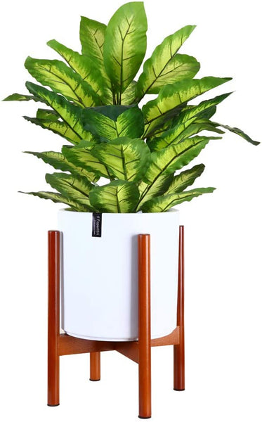 Plant Pot Matte White Ceramic Planter for Indoor Outdoor Plants Flowers Small Modern Cylinder Flower Pot with Drainage Hole and Plug,Full Glazed Finish