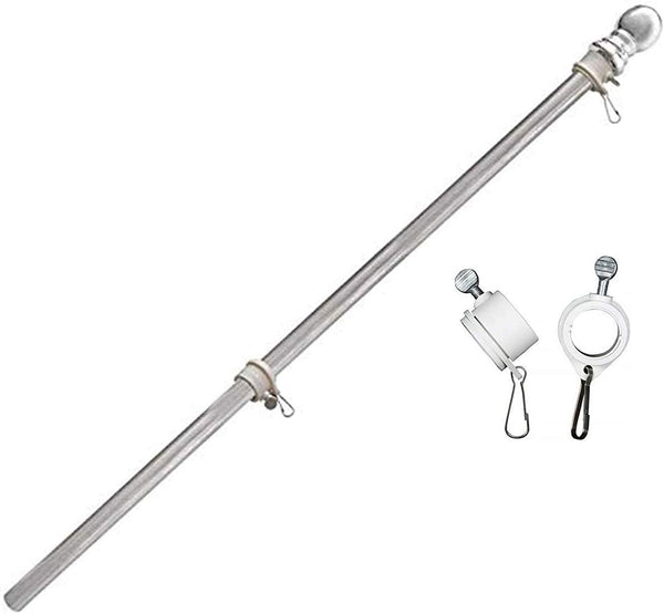 MIYA Flag Pole Without Bracket- 6 FT Flagpole Kit for American Flag - Stainless Steel Professional Flag Pole for House Garden Yard - Residential or Commercial Flag Pole(Flag Pole only)