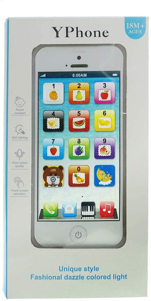 Child's Interactive My First Own Cell Phone - Play to learn, touch screen with 8 functions and dazzling LED lights