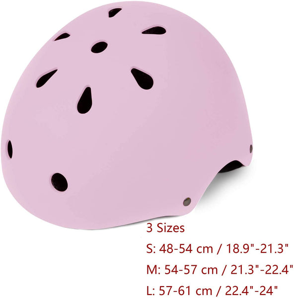 Skateboard Bike Helmet CPSC Certified Lightweight Adjustable, Multi-Sport for Bicycle Cycling Skate Scooter, 3 Sizes