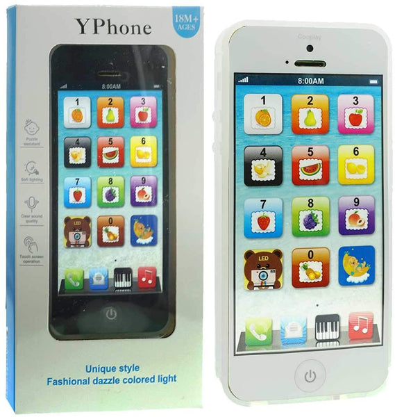 Child's Interactive My First Own Cell Phone - Play to learn, touch screen with 8 functions and dazzling LED lights