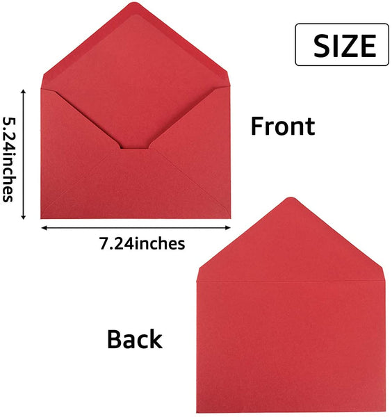 50 Pack A7 Colorful 5x7 Envelopes V Flap Invitation Envelopes for 5x7 Cards, Birthday, Weddings, Graduations, Greeting Cards 5.24 x 7.24 Inches (Multicolor)
