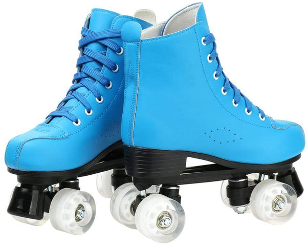 Roller Skates for Women Men, High Top PU Leather Classic Double-Row Roller Skates, Indoor Outdoor Roller Skates for Beginner a Shoes Bag