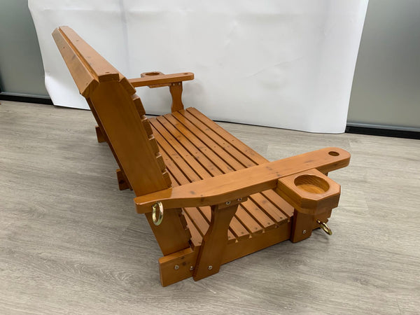 Laxford Patio furniture, Outdoor Wooden 2-Seat Porch Swing with Hanging Chains, Comfortable Backrest, Ergonomic Seat with Slat Design for Garden, Yard, Patio