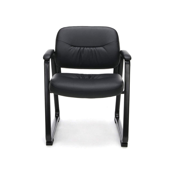 OFM ESS Collection Bonded Leather Executive Side Chair with Sled Base, in Black (ESS-9015)
