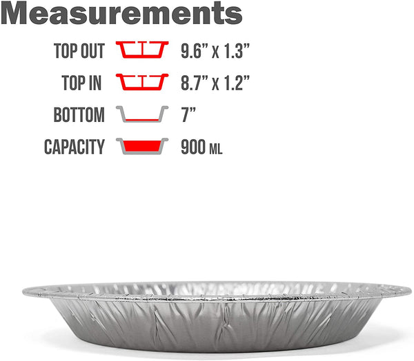 (60 Pack) Premium 9-Inch Pie Pans l Disposable Aluminum Foil l Heavy-Duty l Tin Plates for Tart Quiche Pies